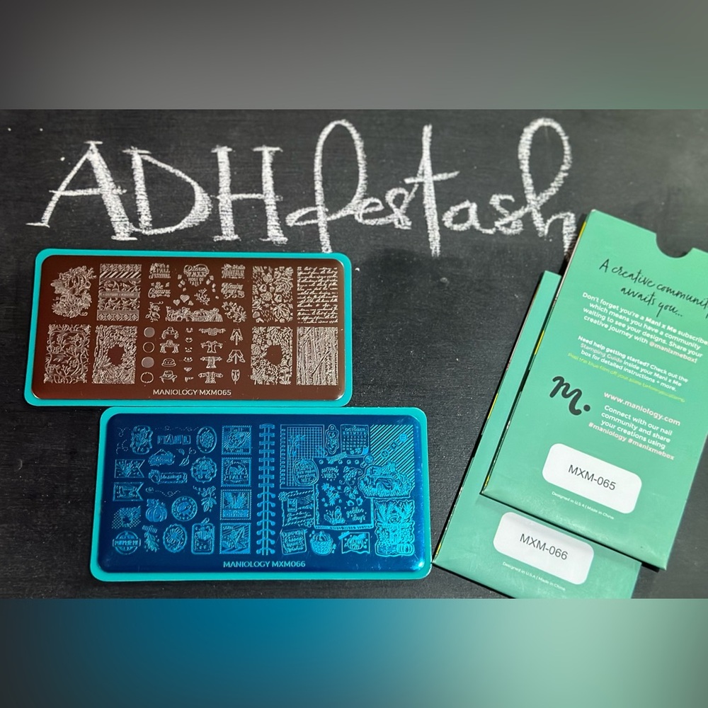 Maniology Nail Stamping Plates Autumn Memories MxM065 and MxM066 Oct ‘21